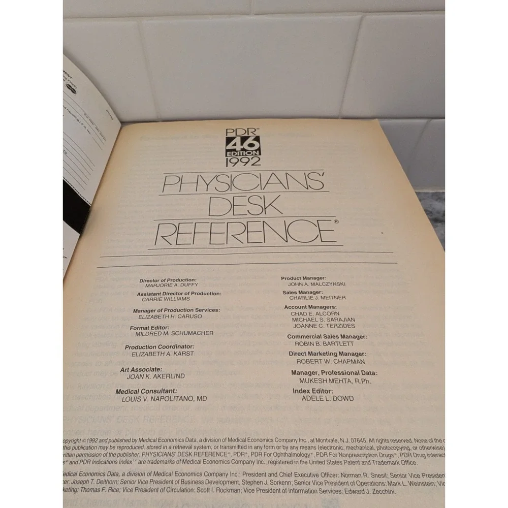 1992 Physicians' Desk Reference PDR 46 Edition